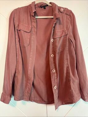 Velvet Heart Light Cranberry Button-Front Top
